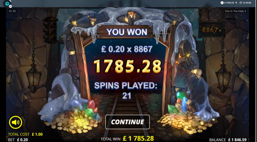 Big Fire in the Hole 3 win